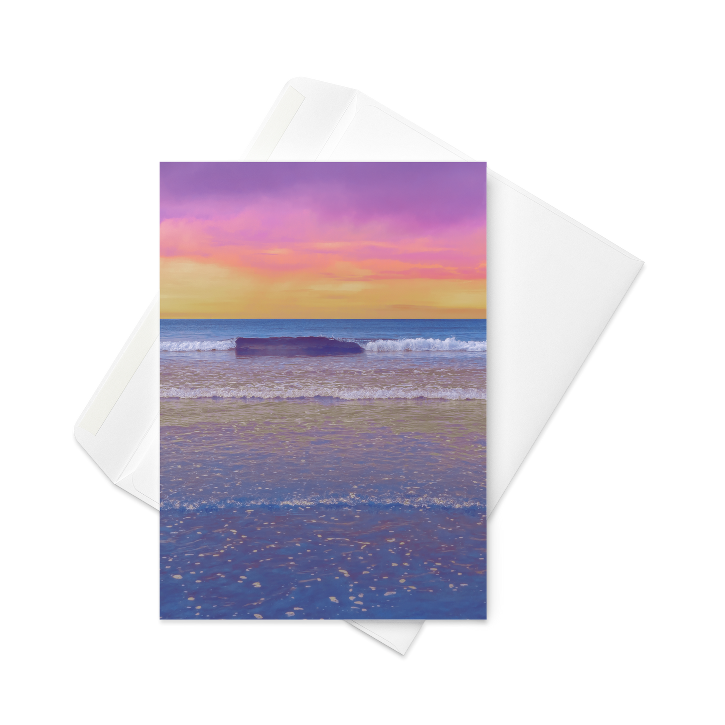 Greetings card with colourful ocean design.