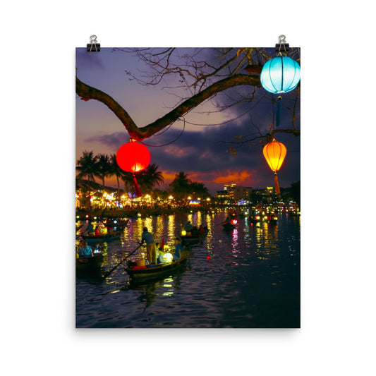 Vietnam Hoi An river boats photography poster print by Nathan Head.