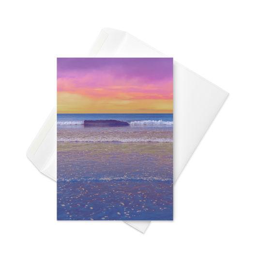 Greetings card with colourful ocean design.