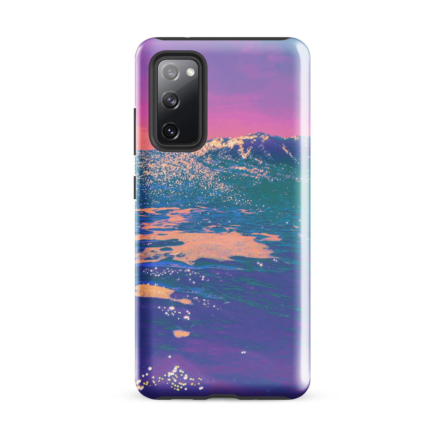 Phone case with a ocean and water design on a white background