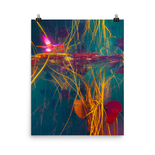 Vaporwave underwater plants photography poster print by Nathan Head.