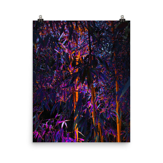 Vaporwave purple bamboo photography poster print by Nathan Head.