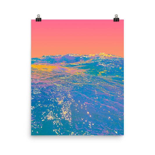 Vaporwave tropical ocean photography poster print by Nathan Head.