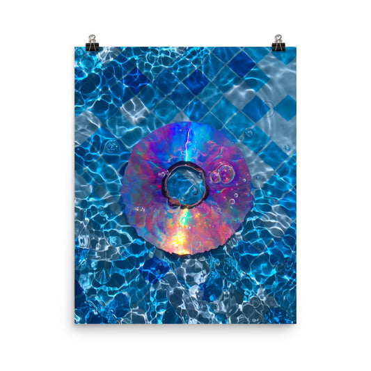 Vaporwave abstract CD swimming pool photography poster print by Nathan Head.