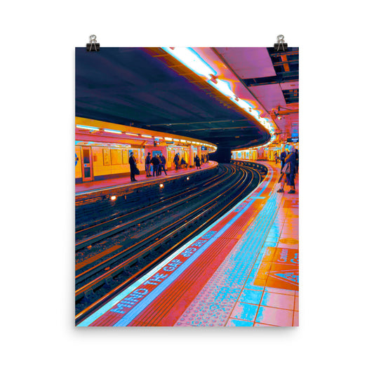 Vaporwave London underground photography poster print by Nathan Head.