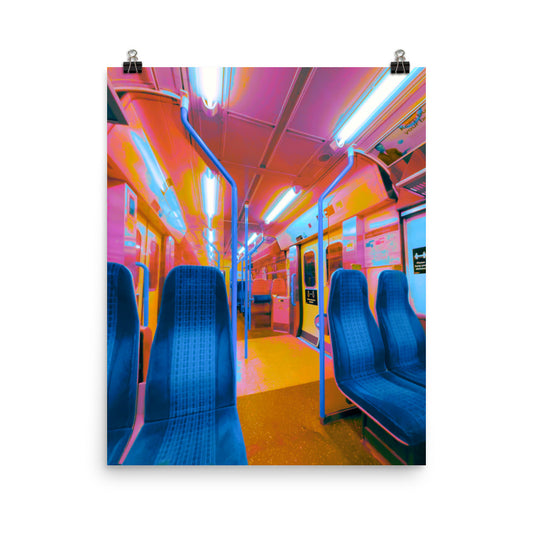 Vapourwave candy train photography poster print by Nathan Head.