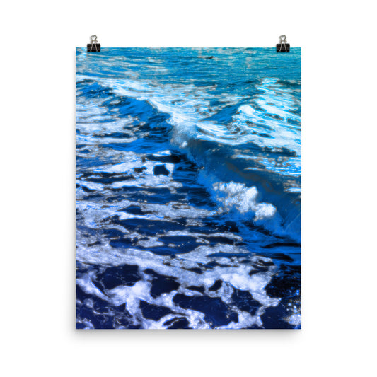 Deep blue ocean waves paint photography poster print by Nathan Head.