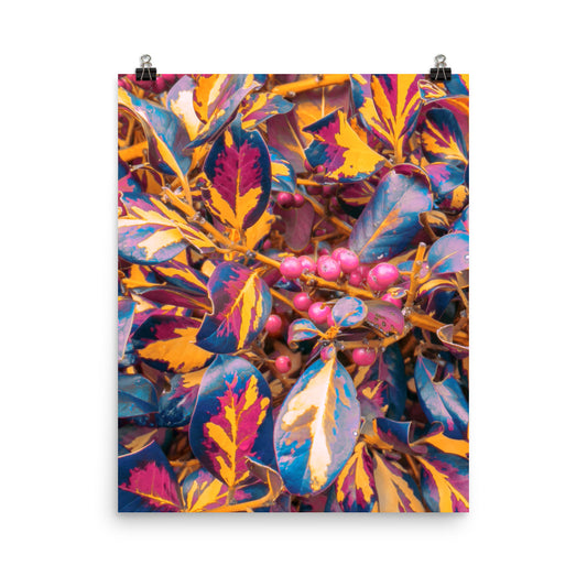 Magical psychedelic plant leaves photography poster print by Nathan Head.