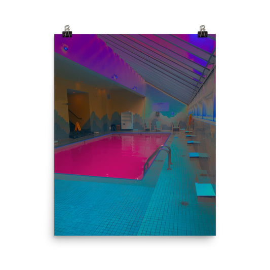 Vaporwave trippy swimming pool photography poster print by Nathan Head.