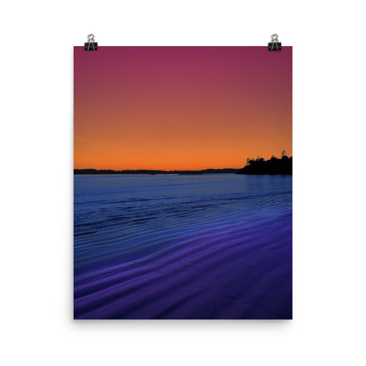 Vaporewave summer sunset ocean beach photography poster print by Nathan Head.