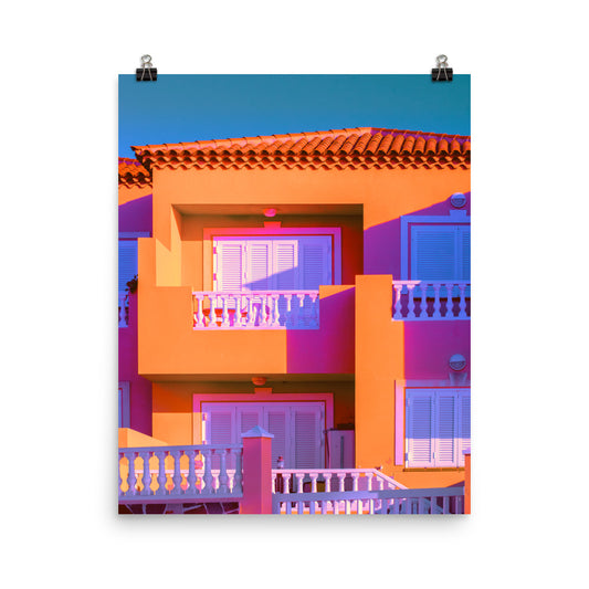Vaporwave aesthetic architecture photography poster print by Nathan Head.