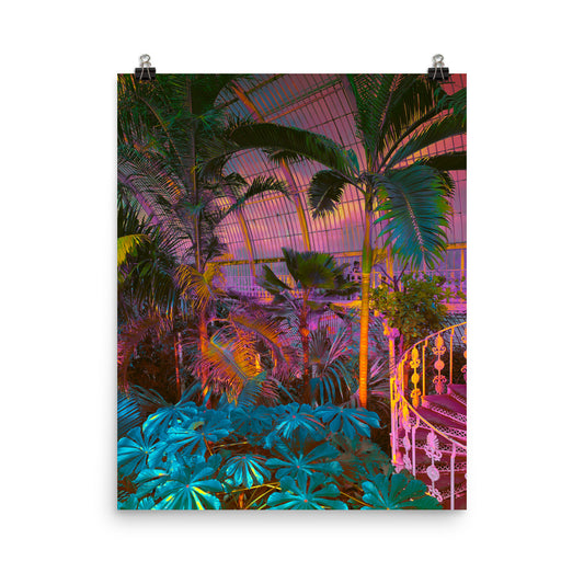 Vaporwave jungle photography poster print by Nathan Head.