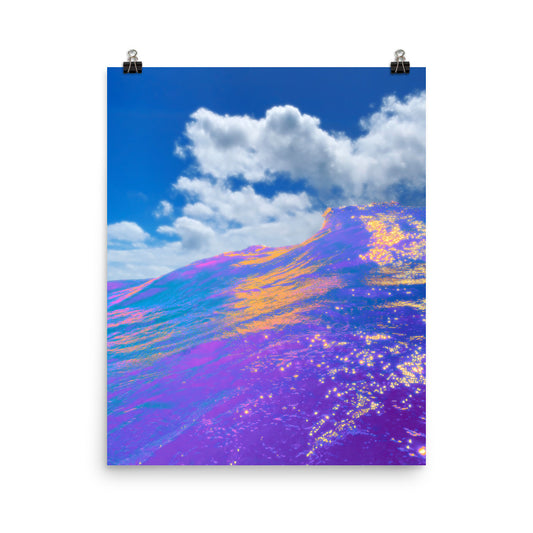 Vaporwave colourful tropical ocean clouds photography poster print by Nathan Head.