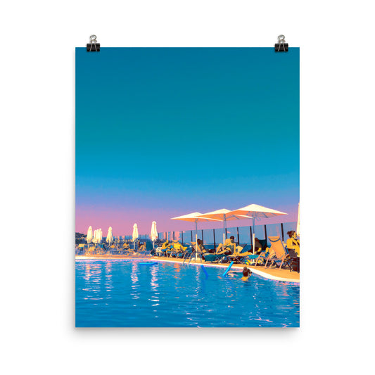Vaporwave swimming pool photography poster print by Nathan Head.