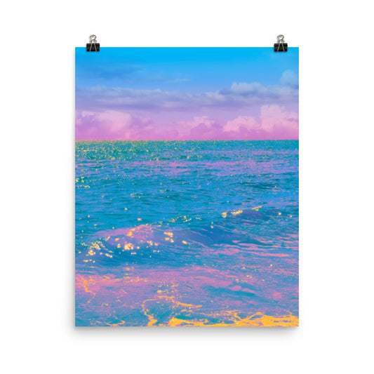 Vaporwave summer ocean photography poster print by Nathan Head.