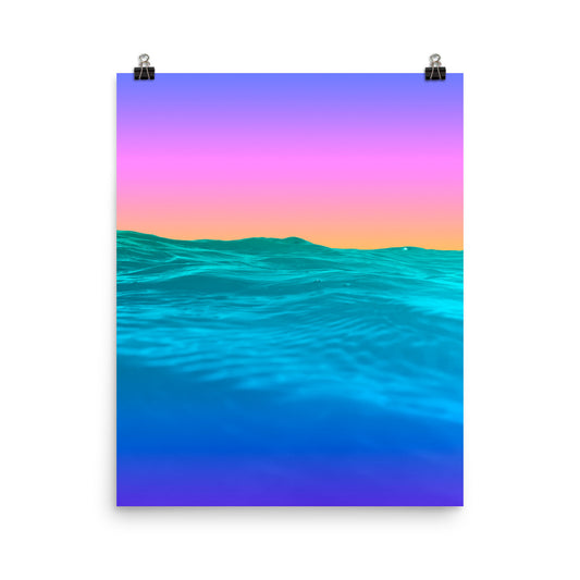 Vaporwave colourful ocean gradient photography poster print by Nathan Head.