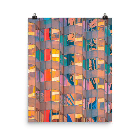Vaporwave geometric architecture photography poster print by Nathan Head.