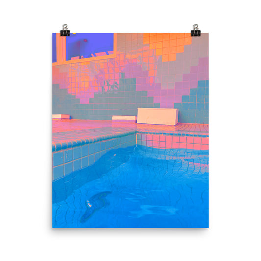 Vaporwave pastel swimming pool photography poster print by Nathan Head.