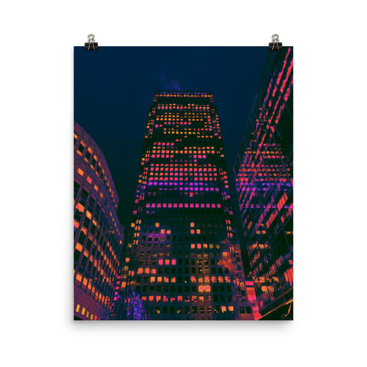 Vaporwave cityscape photography poster print by Nathan Head.