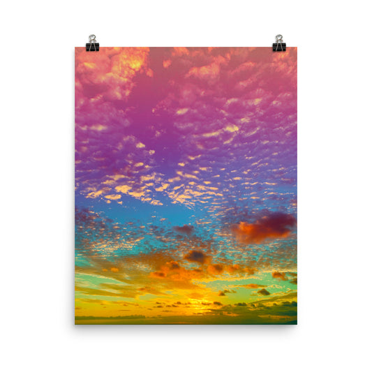 Vaporwave summer cloud sunset photography poster print by Nathan Head.