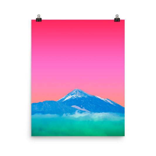 Vaporwave red mountains photography poster print by Nathan Head.