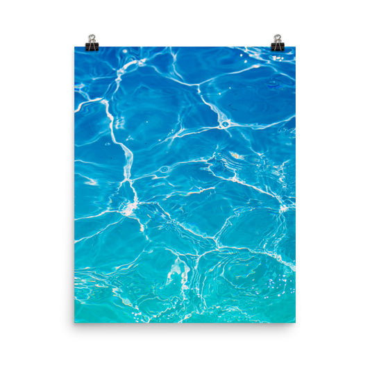 Vaporwave blue ocean water photography poster print by Nathan Head.