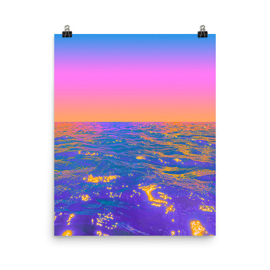 Vaporwave cosmic ocean photography poster print by Nathan Head.