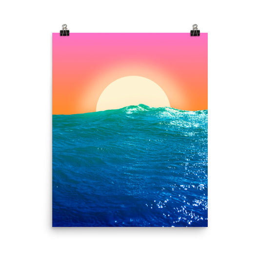 Vaporwave summer ocean photography poster print by Nathan Head.