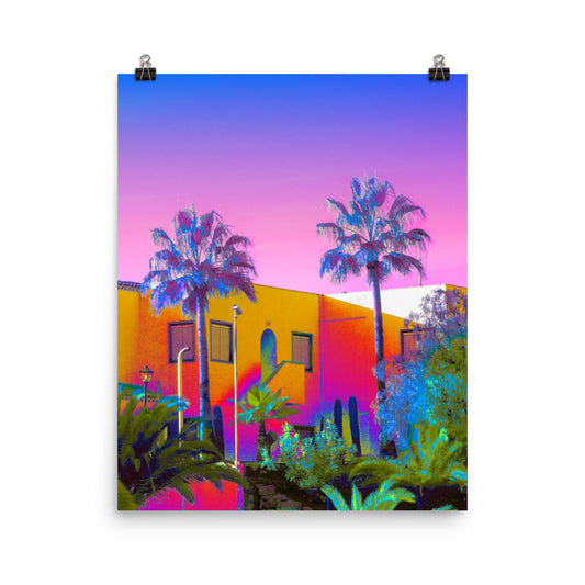 Vaporwave psychedelic architecture jungle photography poster print by Nathan Head.