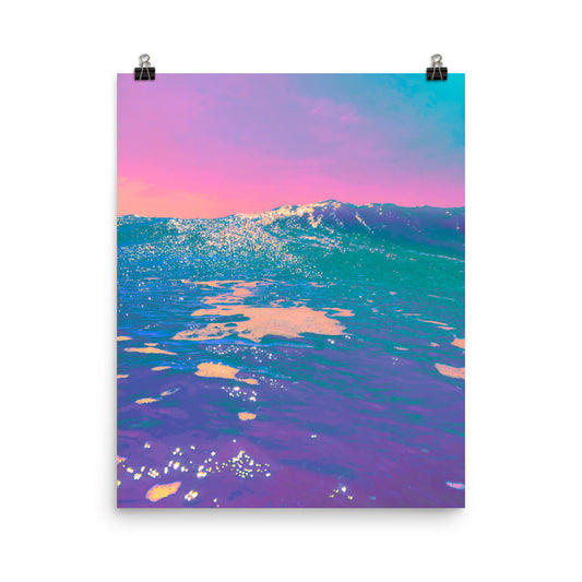 Tropical vaporwave ocean photography poster print by Nathan Head.
