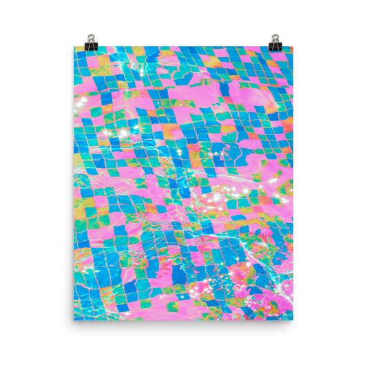 Vaporwave swimming pool photography poster print by Nathan Head.