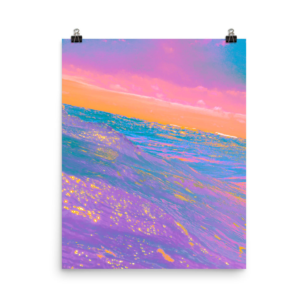 Vaporwave ocean sunset photography poster print by Nathan Head.