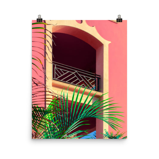 Vaporwave pink architecture photography poster print by Nathan Head.