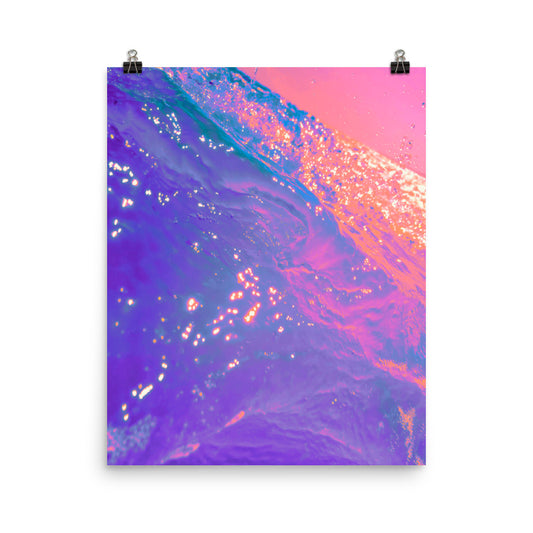 Vaporwave purple ocean photography poster print by Nathan Head.
