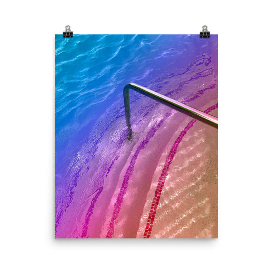 Vaporwave swimming pool photography poster print by Nathan Head.