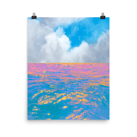 Vaporwave anime colourful ocean photography poster print by Nathan Head.