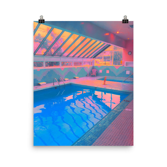 Vaporwave summer swimming pool photography poster print by Nathan Head.