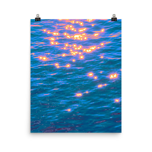 Vaporwave ocean waves photography poster print by Nathan Head.