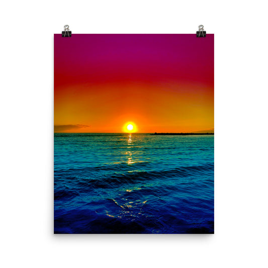 Vaporwave rainbow ocean sunset photography poster print by Nathan Head.