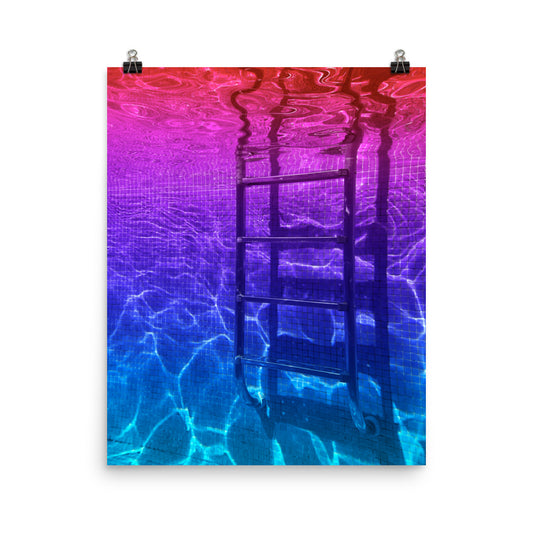 Vaporwave underwater swimming pool photography poster print by Nathan Head.